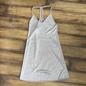 Fun Silver Metallic Mini Dress